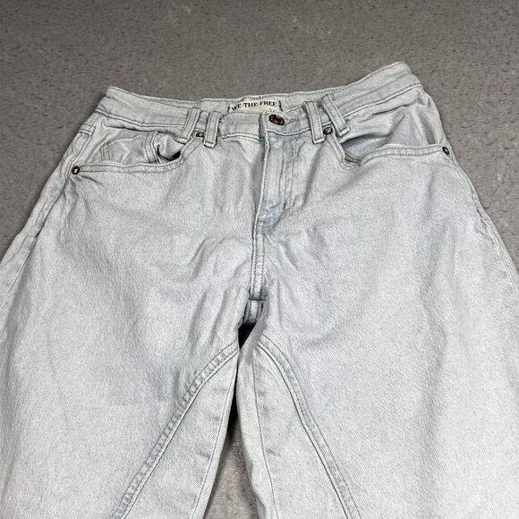 Free People We The Free Risk Taker Jeans Womens Size 26 Blue High Rise Straight - Picture 15 of 15